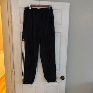 adidas Black Track Pants with White Stripes